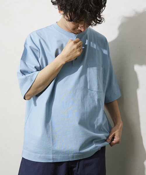 JOURNAL STANDARD relume(ジャーナルスタンダード レリューム)の「OE ヘンリーネック 半袖Tシャツ(Tシャツ/カットソー・メンズ・ホワイト/サックスブルー/イエロー/グリーン/レンガ・MEDIUM/LARGE)」の15枚目の写真