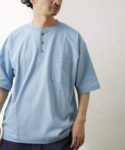 JOURNAL STANDARD relume(ジャーナルスタンダード レリューム)の「OE ヘンリーネック 半袖Tシャツ(Tシャツ/カットソー・メンズ・ホワイト/サックスブルー/イエロー/グリーン/レンガ・MEDIUM/LARGE)」の16枚目の写真