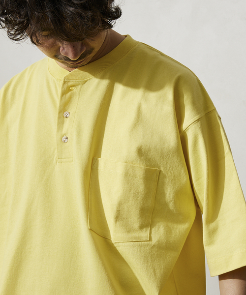 JOURNAL STANDARD relume(ジャーナルスタンダード レリューム)の「OE ヘンリーネック 半袖Tシャツ(Tシャツ/カットソー・メンズ・ホワイト/サックスブルー/イエロー/グリーン/レンガ・MEDIUM/LARGE)」の20枚目の写真