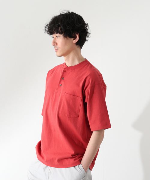 JOURNAL STANDARD relume(ジャーナルスタンダード レリューム)の「OE ヘンリーネック 半袖Tシャツ(Tシャツ/カットソー・メンズ・ホワイト/サックスブルー/イエロー/グリーン/レンガ・MEDIUM/LARGE)」の21枚目の写真