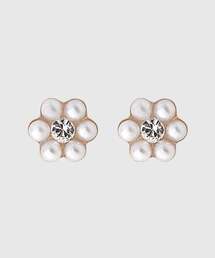 ビジューフラワーピアス
