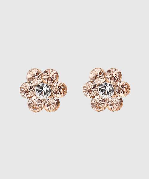 ANEMONE(アネモネ)の「ビジューフラワーピアス(ピアス(両耳用)・レディース・ホワイト/ブラック/ピンク/クリア/レインボー・FREE)」の4枚目の写真