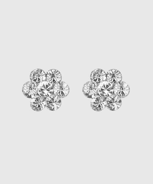 ANEMONE(アネモネ)の「ビジューフラワーピアス(ピアス(両耳用)・レディース・ホワイト/ブラック/ピンク/クリア/レインボー・FREE)」の1枚目の写真