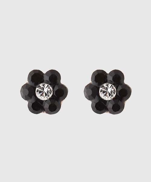 ANEMONE(アネモネ)の「ビジューフラワーピアス(ピアス(両耳用)・レディース・ホワイト/ブラック/ピンク/クリア/レインボー・FREE)」の3枚目の写真