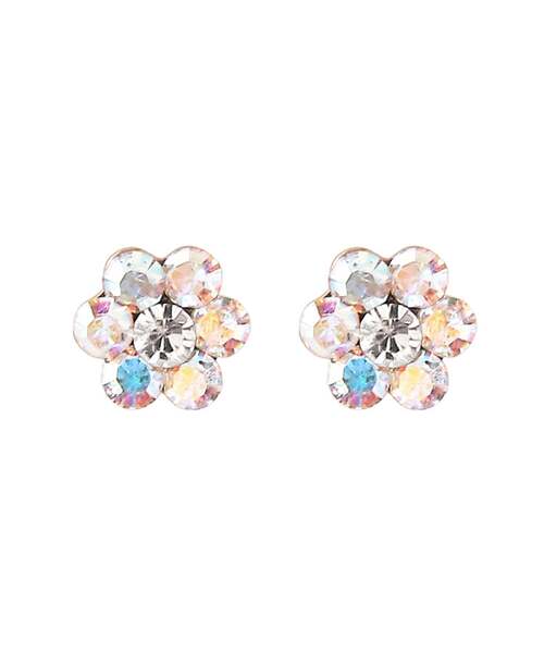 ANEMONE(アネモネ)の「ビジューフラワーピアス(ピアス(両耳用)・レディース・ホワイト/ブラック/ピンク/クリア/レインボー・FREE)」の5枚目の写真