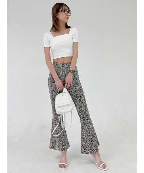 GYDA（ジェイダ）の「BACKクロスレースアップトップス（Tシャツ/カットソー・レディース・オフホワイト/ブラック・FREE）」の11枚目の写真