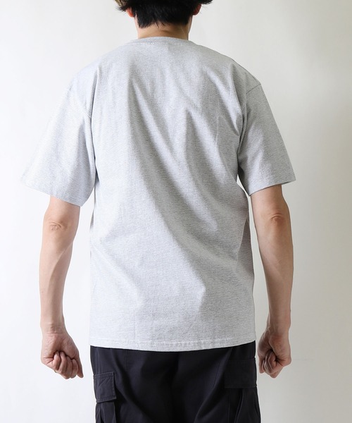 SAWINTO(ソイント)の「【MADE IN USA】CAL CRU 【カルクルー】REPEAT MICRO STRIPE TEE - リピート マイクロストライプ T(Tシャツ/カットソー・メンズ・グレー系その他/ネイビー系・SMALL/MEDIUM/X-LARGE/LARGE/XX-LARGE)」の8枚目の写真