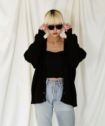 allege アレッジ カーディガン ブラック ALLEGE（アレッジ）の「ALLEGE Mohair Cardigan (AL21W-FKN01