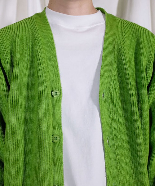 ALLEGE(アレッジ)の「【EXCLUSIVE】 ALLEGE RIB CARDIGAN(カーディガン/ボレロ・メンズ・ブラック/ライム/サックスブルー/ホワイト・3/2)」の19枚目の写真