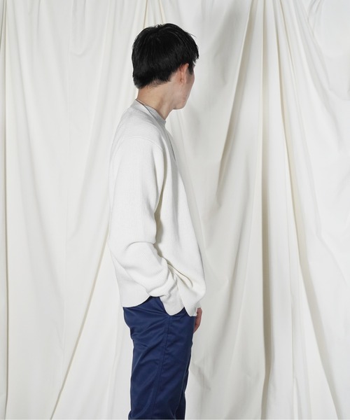 ALLEGE(アレッジ)の「【EXCLUSIVE】 ALLEGE RIB CARDIGAN(カーディガン/ボレロ・メンズ・ブラック/ライム/サックスブルー/ホワイト・3/2)」の5枚目の写真