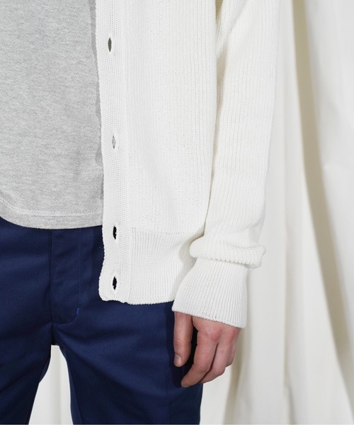 ALLEGE(アレッジ)の「【EXCLUSIVE】 ALLEGE RIB CARDIGAN(カーディガン/ボレロ・メンズ・ブラック/ライム/サックスブルー/ホワイト・3/2)」の7枚目の写真