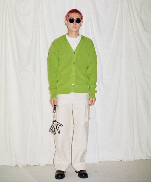 ALLEGE(アレッジ)の「【EXCLUSIVE】 ALLEGE RIB CARDIGAN(カーディガン/ボレロ・メンズ・ブラック/ライム/サックスブルー/ホワイト・3/2)」の12枚目の写真