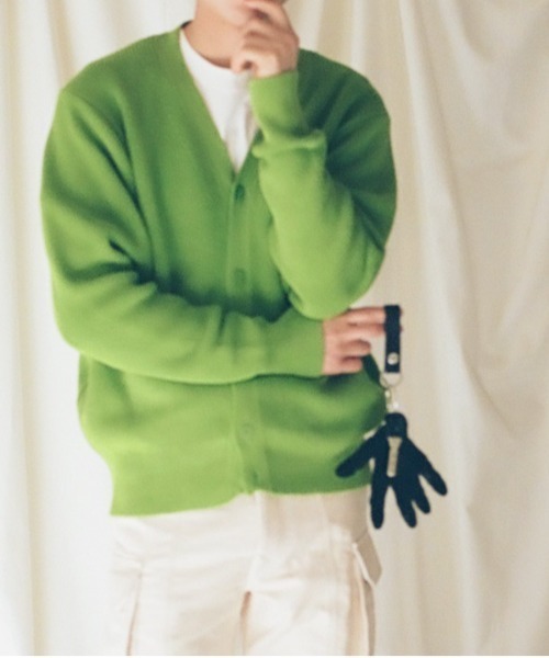 ALLEGE(アレッジ)の「【EXCLUSIVE】 ALLEGE RIB CARDIGAN(カーディガン/ボレロ・メンズ・ブラック/ライム/サックスブルー/ホワイト・3/2)」の14枚目の写真