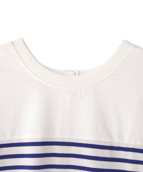 AVIREX（アヴィレックス）の「【直営店限定】MULTI BORDER F/S T-SHIRT/ マルチボーダーフレンチスリーブティーシャツ（Tシャツ/カットソー・レディース・ブルー/グリーン・FREE）」の11枚目の写真