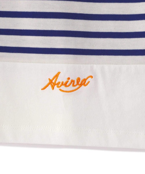 AVIREX（アヴィレックス）の「【直営店限定】MULTI BORDER F/S T-SHIRT/ マルチボーダーフレンチスリーブティーシャツ（Tシャツ/カットソー・レディース・ブルー/グリーン・FREE）」の13枚目の写真