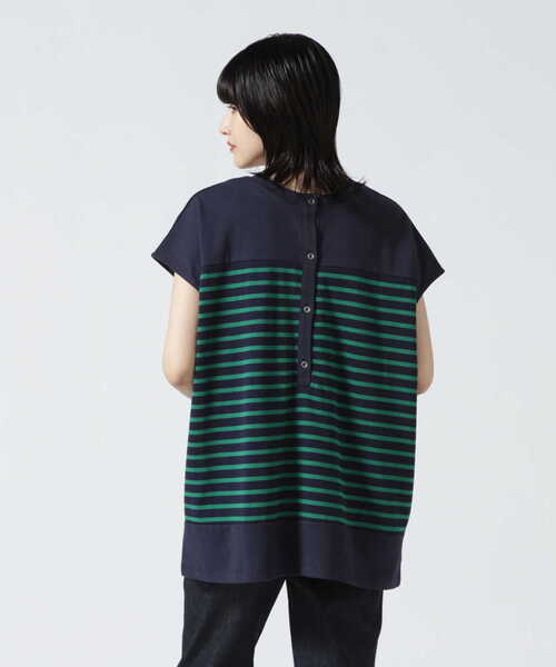 AVIREX（アヴィレックス）の「【直営店限定】MULTI BORDER F/S T-SHIRT/ マルチボーダーフレンチスリーブティーシャツ（Tシャツ/カットソー・レディース・ブルー/グリーン・FREE）」の16枚目の写真