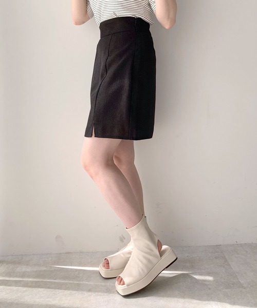 OLIVE des OLIVE（オリーブデオリーブ）の「ダブルちびスリットミニスカート（スカート・レディース・ブラック/オフホワイト/ラベンダー・FREE）」の12枚目の写真