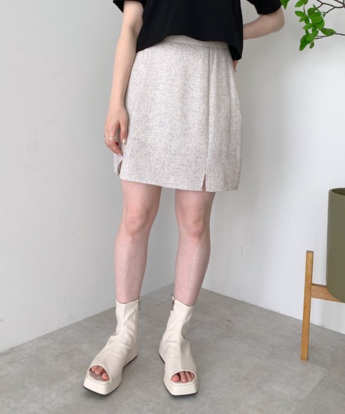 OLIVE des OLIVE（オリーブデオリーブ）の「ダブルちびスリットミニスカート（スカート・レディース・ブラック/オフホワイト/ラベンダー・FREE）」の14枚目の写真