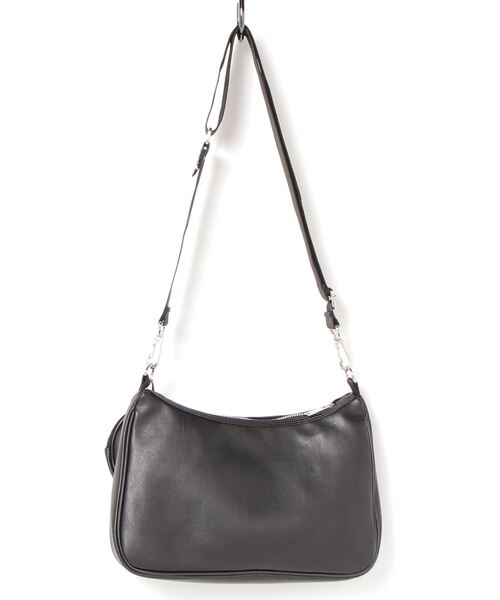 BASIC COTTON（ベーシックコットン）の「A'GEM/9 × .kom『BASIC COTTON/ベーシックコットン』フェイクレザーホーボー ショルダーBAG（ショルダーバッグ・レディース・ブラック・FREE）」の5枚目の写真