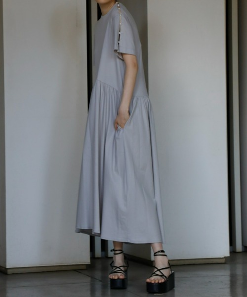 LE CIEL BLEU（ルシェルブルー）の「パールディティールジャージードレス / Pearl Detail Jersey Dress（ワンピース・レディース・ブラック/グレー/ブルー・36）」の12枚目の写真