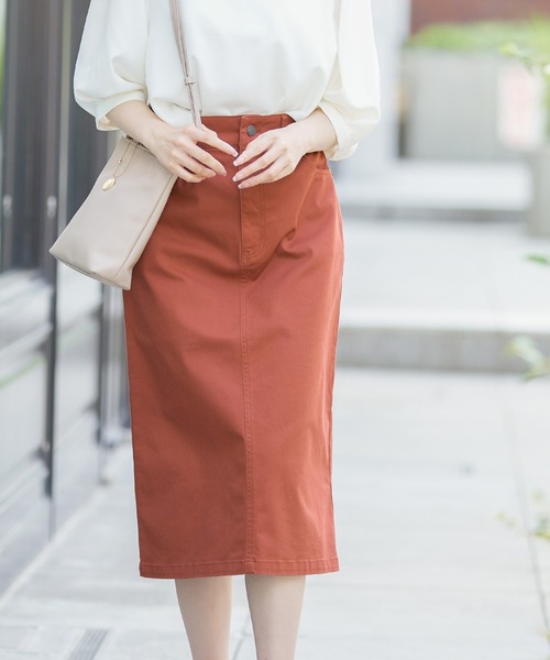 Honeys(ハニーズ)の「ナロースカート(スカート・レディース・ブラック/ブラウン系その他/ダークカーキ/ダークオレンジ・S/M/L)」の1枚目の写真