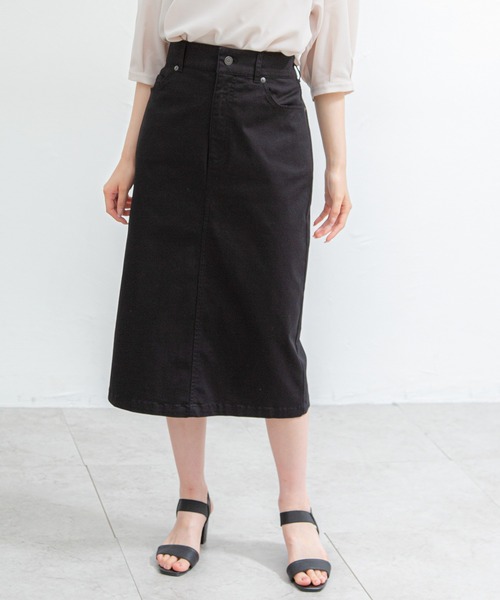 Honeys(ハニーズ)の「ナロースカート(スカート・レディース・ブラック/ブラウン系その他/ダークカーキ/ダークオレンジ・S/M/L)」の2枚目の写真