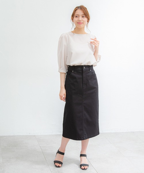 Honeys(ハニーズ)の「ナロースカート(スカート・レディース・ブラック/ブラウン系その他/ダークカーキ/ダークオレンジ・S/M/L)」の5枚目の写真