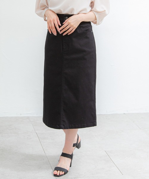 Honeys(ハニーズ)の「ナロースカート(スカート・レディース・ブラック/ブラウン系その他/ダークカーキ/ダークオレンジ・S/M/L)」の6枚目の写真