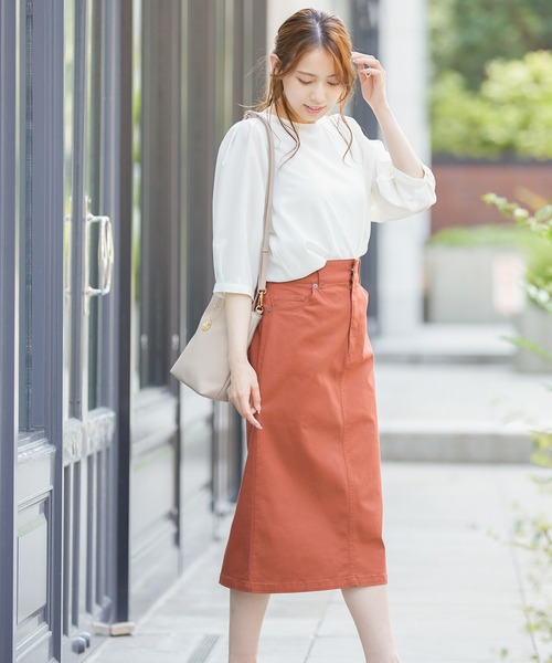 Honeys(ハニーズ)の「ナロースカート(スカート・レディース・ブラック/ブラウン系その他/ダークカーキ/ダークオレンジ・S/M/L)」の16枚目の写真