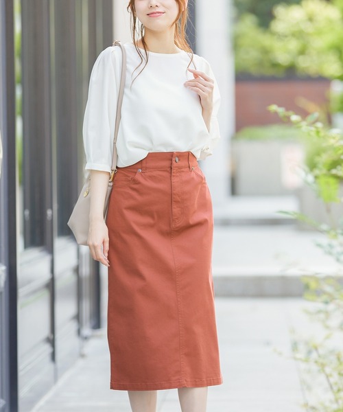 Honeys(ハニーズ)の「ナロースカート(スカート・レディース・ブラック/ブラウン系その他/ダークカーキ/ダークオレンジ・S/M/L)」の17枚目の写真