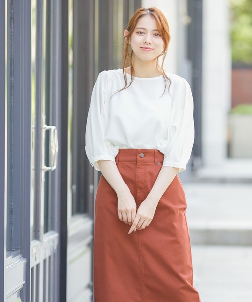 Honeys(ハニーズ)の「ナロースカート(スカート・レディース・ブラック/ブラウン系その他/ダークカーキ/ダークオレンジ・S/M/L)」の19枚目の写真