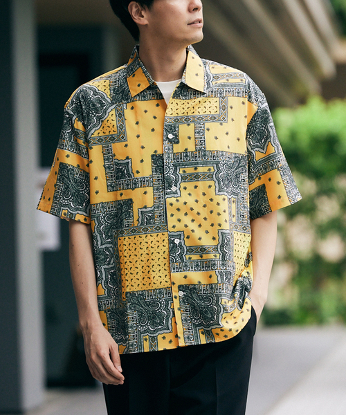 417 EDIFICE(フォーワンセブンエディフィス)の「《追加販売》バンダナパターンシャツ(シャツ/ブラウス・メンズ・ネイビー/レッド/ブラック/ベージュ系その他/イエロー/サックスブルー・MEDIUM/SMALL/LARGE)」の5枚目の写真