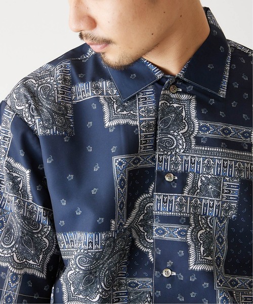 417 EDIFICE(フォーワンセブンエディフィス)の「《追加販売》バンダナパターンシャツ(シャツ/ブラウス・メンズ・ネイビー/レッド/ブラック/ベージュ系その他/イエロー/サックスブルー・MEDIUM/SMALL/LARGE)」の14枚目の写真