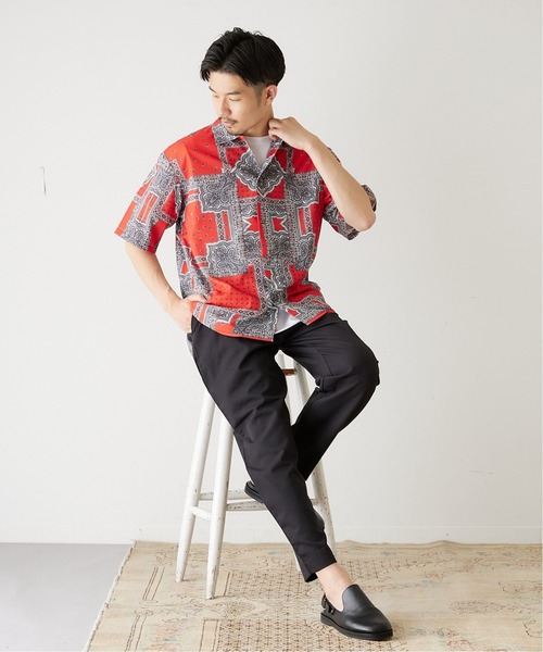 417 EDIFICE(フォーワンセブンエディフィス)の「《追加販売》バンダナパターンシャツ(シャツ/ブラウス・メンズ・ネイビー/レッド/ブラック/ベージュ系その他/イエロー/サックスブルー・MEDIUM/SMALL/LARGE)」の19枚目の写真