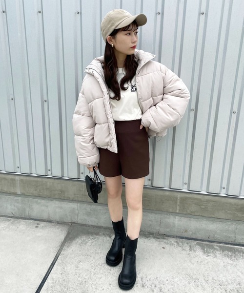 one after another NICE CLAUP（ワンアフターアナザーナイスクラップ）の「【フードの取り外し可能】マルチウェイエコダウンジャケット（ダウンジャケット/コート・レディース・アイボリー/ブラック/ライトベージュ/ライトピンク・FREE）」の7枚目の写真