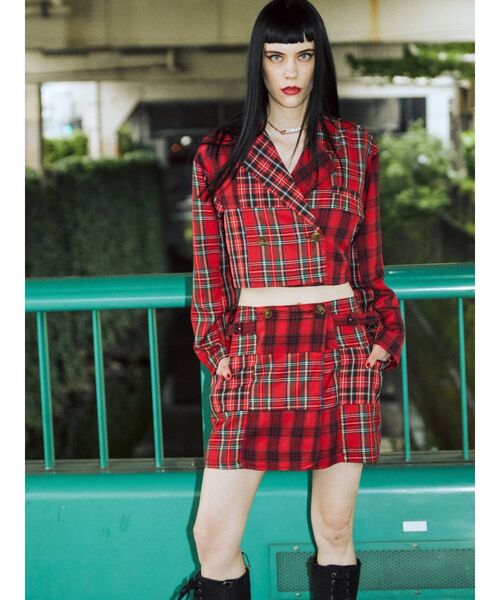 jouetie（ジュエティ）の「パッチワークジャケットスカパン【セットアップ対応】（その他パンツ・レディース・ブラック/ベージュ/グレー/レッド・MEDIUM）」の17枚目の写真