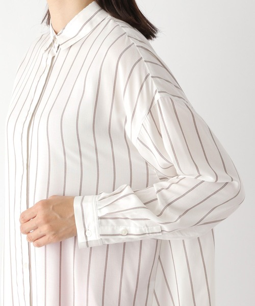 LEPSIM（レプシィム）の「ストライプシャツチュニック2　294903（シャツ/ブラウス・レディース・ライトブルー/オフホワイト/グリーン・FREE）」の9枚目の写真