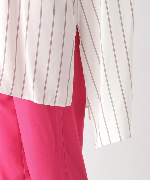 LEPSIM（レプシィム）の「ストライプシャツチュニック2　294903（シャツ/ブラウス・レディース・ライトブルー/オフホワイト/グリーン・FREE）」の7枚目の写真