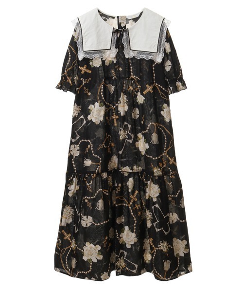 ピンクハウス イノセントチャーチ柄ミディワンピース PINK HOUSE（ピンクハウス）の「イノセント・チャーチプリント