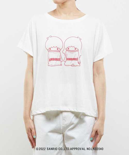 SOFFITTO（ソフィット）の「【Little Twin Stars×soffitto】キキ＆ララ/JAMBOREEグラフィックTシャツ（Tシャツ/カットソー・レディース・ブラック/オフホワイト・FREE）」の5枚目の写真