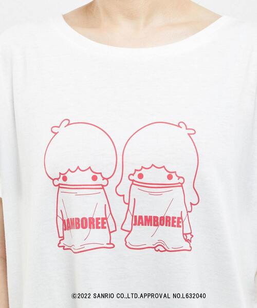 SOFFITTO（ソフィット）の「【Little Twin Stars×soffitto】キキ＆ララ/JAMBOREEグラフィックTシャツ（Tシャツ/カットソー・レディース・ブラック/オフホワイト・FREE）」の8枚目の写真