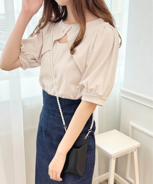 apres jour（アプレジュール）の「パフスリーブフロントオープントップス【ZOZOTOWN限定アイテム】（Tシャツ/カットソー・レディース・アイボリー/ライトピンク/ブラック/ブルー・X-LARGE/フリー）」の17枚目の写真