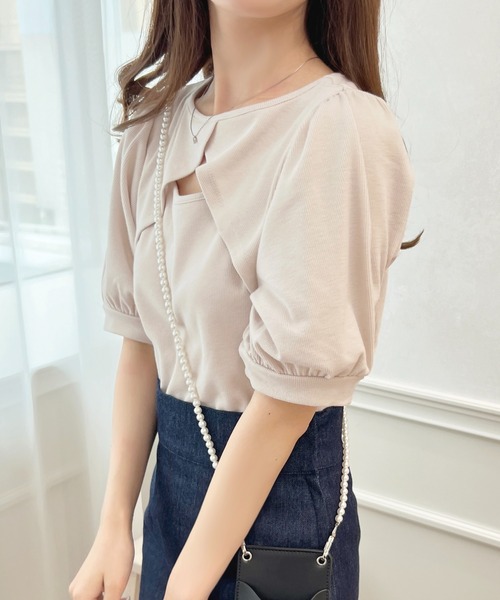 apres jour（アプレジュール）の「パフスリーブフロントオープントップス【ZOZOTOWN限定アイテム】（Tシャツ/カットソー・レディース・アイボリー/ライトピンク/ブラック/ブルー・X-LARGE/フリー）」の18枚目の写真