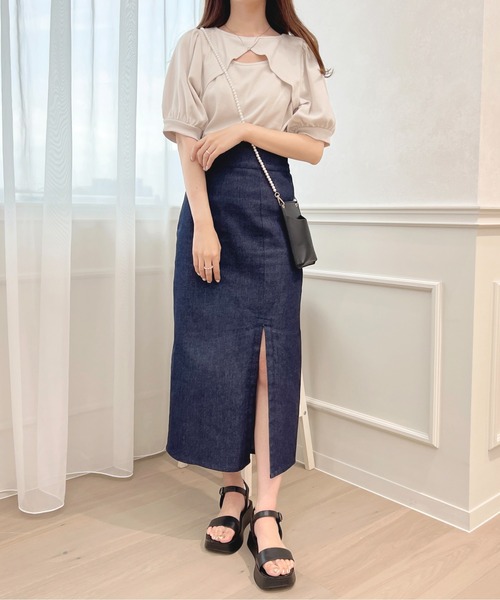 apres jour（アプレジュール）の「パフスリーブフロントオープントップス【ZOZOTOWN限定アイテム】（Tシャツ/カットソー・レディース・アイボリー/ライトピンク/ブラック/ブルー・X-LARGE/フリー）」の20枚目の写真