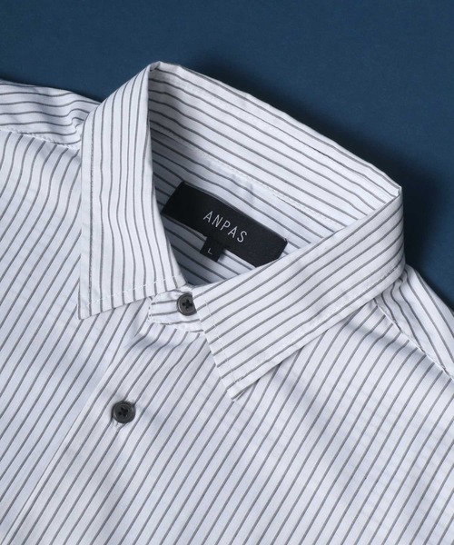 ANPAS(アンパス)の「ANPAS Oversize Drop Shoulder Stripe Broadcloth Shirt/ANPAS 別注 オーバーサイズ ドロップショルダー ストライプ ブロードシャツ(シャツ/ブラウス・メンズ・ホワイト系その他/ブルー系その他/ブルー系その他2/ブルー系その他3・M/L)」の12枚目の写真