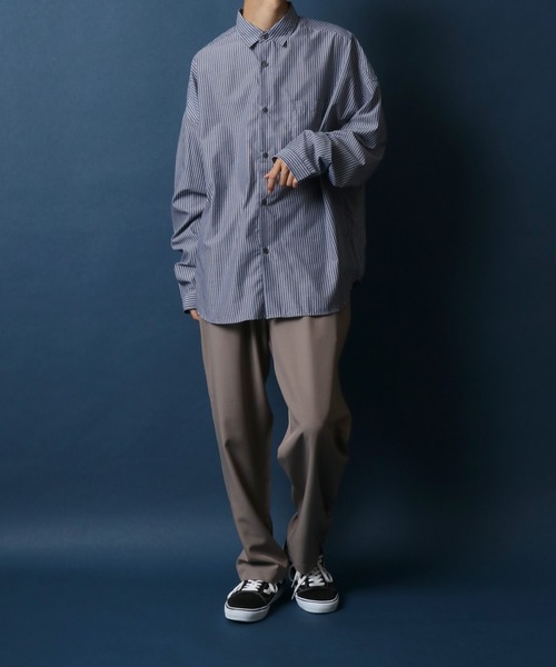 ANPAS(アンパス)の「ANPAS Oversize Drop Shoulder Stripe Broadcloth Shirt/ANPAS 別注 オーバーサイズ ドロップショルダー ストライプ ブロードシャツ(シャツ/ブラウス・メンズ・ホワイト系その他/ブルー系その他/ブルー系その他2/ブルー系その他3・M/L)」の17枚目の写真