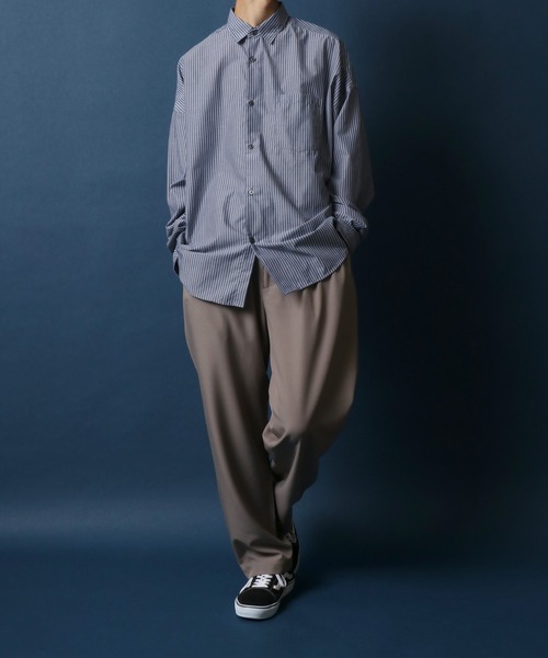 ANPAS(アンパス)の「ANPAS Oversize Drop Shoulder Stripe Broadcloth Shirt/ANPAS 別注 オーバーサイズ ドロップショルダー ストライプ ブロードシャツ(シャツ/ブラウス・メンズ・ホワイト系その他/ブルー系その他/ブルー系その他2/ブルー系その他3・M/L)」の16枚目の写真