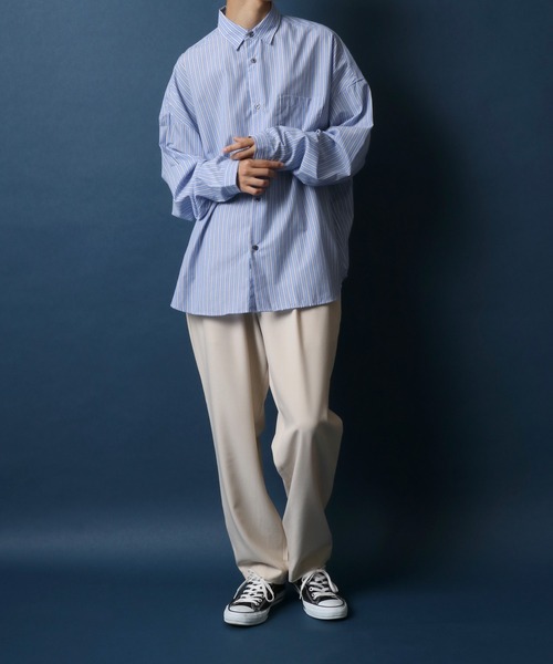 ANPAS(アンパス)の「ANPAS Oversize Drop Shoulder Stripe Broadcloth Shirt/ANPAS 別注 オーバーサイズ ドロップショルダー ストライプ ブロードシャツ(シャツ/ブラウス・メンズ・ホワイト系その他/ブルー系その他/ブルー系その他2/ブルー系その他3・M/L)」の15枚目の写真
