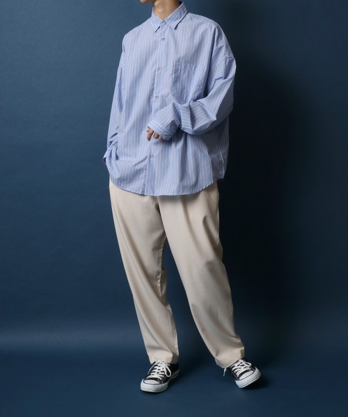 ANPAS(アンパス)の「ANPAS Oversize Drop Shoulder Stripe Broadcloth Shirt/ANPAS 別注 オーバーサイズ ドロップショルダー ストライプ ブロードシャツ(シャツ/ブラウス・メンズ・ホワイト系その他/ブルー系その他/ブルー系その他2/ブルー系その他3・M/L)」の14枚目の写真