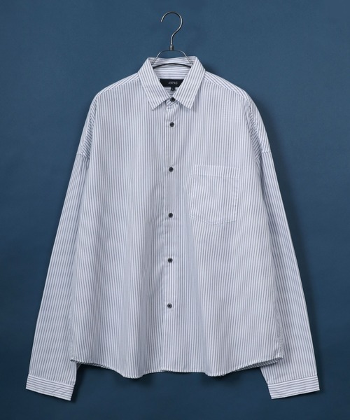 ANPAS(アンパス)の「ANPAS Oversize Drop Shoulder Stripe Broadcloth Shirt/ANPAS 別注 オーバーサイズ ドロップショルダー ストライプ ブロードシャツ(シャツ/ブラウス・メンズ・ホワイト系その他/ブルー系その他/ブルー系その他2/ブルー系その他3・M/L)」の20枚目の写真